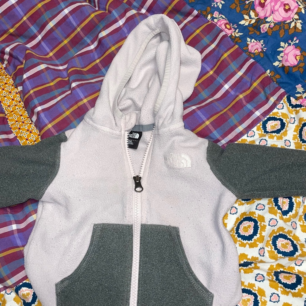Blush pink & grey north face
